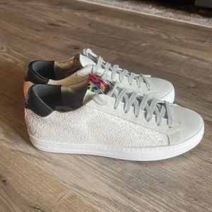 P448 John New Textured Suede Off White Shoes 37/7